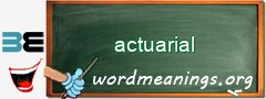 WordMeaning blackboard for actuarial